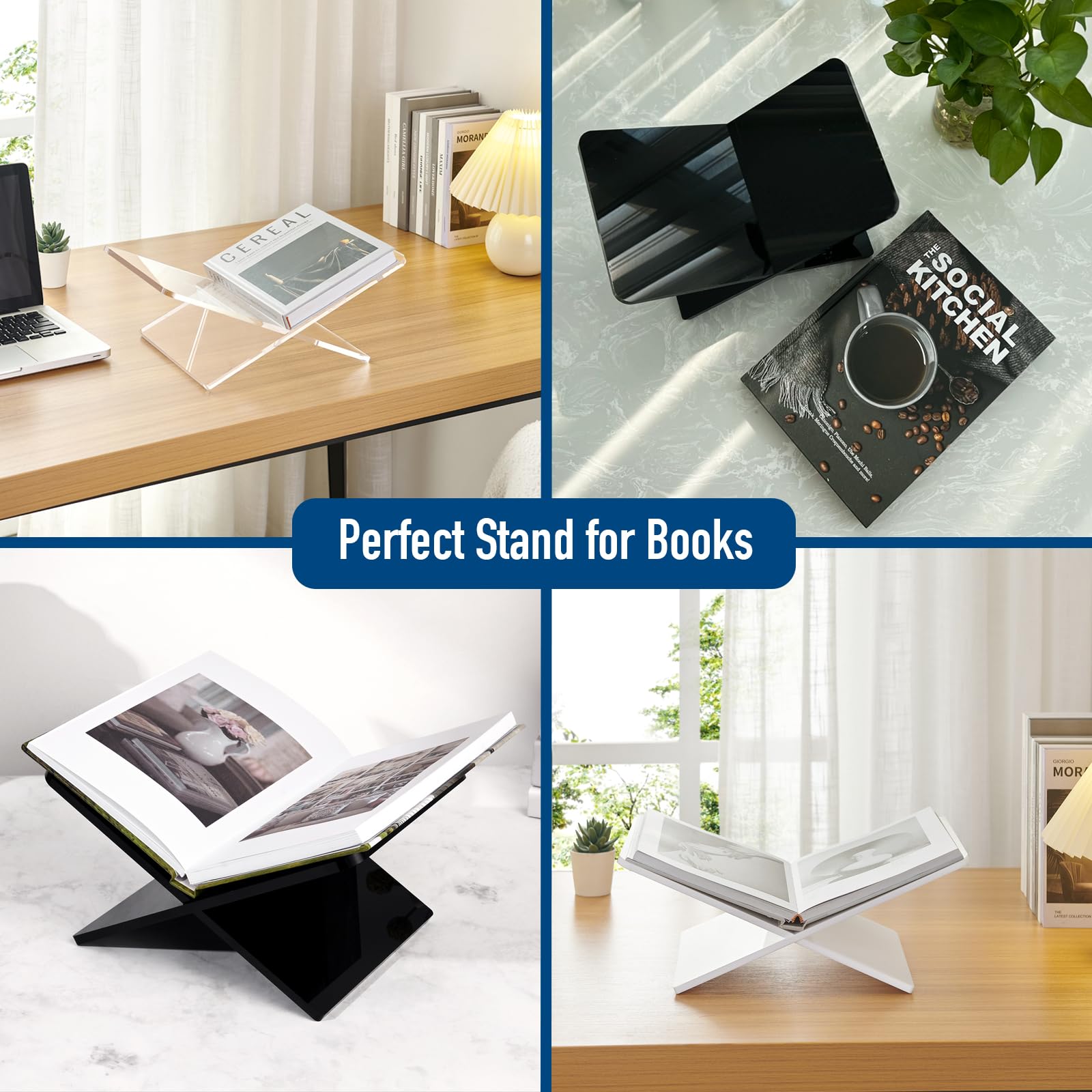 Amazon | DECORANY アクリルブックスタンド 15 x 9 x 6インチ ラージ